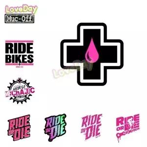 RIDE OR DIE 자전거 스티커 MucOff 로고 프레임 탑 튜브 시트 비닐 MTB 도로 장식 데칼