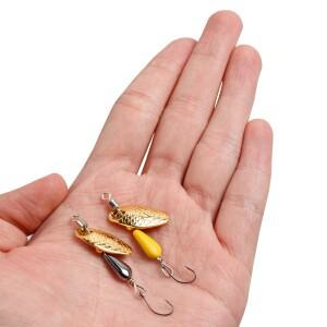 2피스 스피너 스푼 금속 미끼 낚시 5.5cm/2.8g 스팽글 베이스 송어 퍼치 파이크 회전 낚시 긴 샷