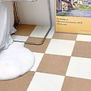 유어샵 접착식러그 타일 거실 침실 카펫바닥 사각 카페트 조각매트 대형45x45