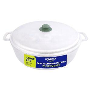 유니버설 (전문가용 초대형) 칼데로 75컵 - 27.7 QT / 26.6L, 스테인리스 알루미늄 냄비, 고른 열 분배 및 인체공학적 손잡이가 있는 빠른 요리 네덜란드 오븐 냄비, 쌀에 이상적임