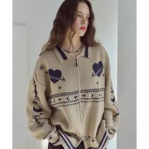 꼼파뇨 [2-WAY] 스텔라 집업 가디건 크림