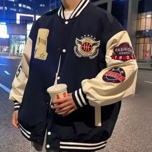 오버핏 멋스러운 스타디움 패치 자켓 DMS-JUA-Q4121615