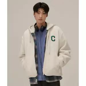 커버낫 CO2403JK2 케이투1IV 남성 플리스 기모플리스 C 로고 카라리스 쉐르파 자켓 아이보리 4415724
