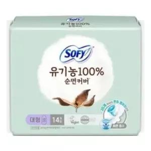 날개 쏘피 유기 농 순면커버 생리대 대형 14입X4개