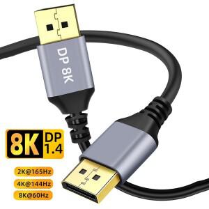 DisplayPort 1.4 8K60Hz DP 케이블 0.5M-5M 4K144HZ 1080P 240HZ 32.4Gs 컴퓨터 모니터 게임