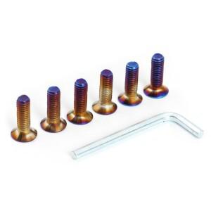 번트 티타늄 자동차 핸들 볼트 6 개 M5x15mm M5x20mm 육각 헤드