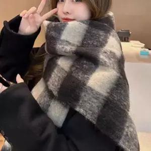 스카프 체크패턴 겨울 방한 머플러 따뜻한 캐주얼 목도리