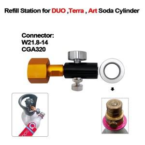 호환 탄산수 제조기 CO2 충전 리필 어댑터 스테이션 Fit SodaStream DUO TERRA Quick Connect 핑크 실린더