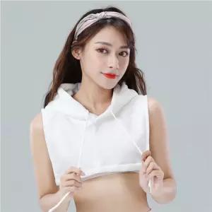 여성 페이크 카라 후드티 넥케이프 캐주얼 페이크 넥카라