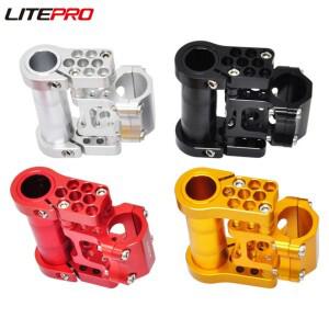 Litepro 접이식 자전거 변형 알루미늄 합금 조절식 이중 스템 25.4mm 다공성