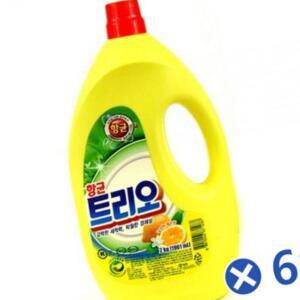 주방비누 2kg 트리오 주방세제 레몬향x6개 설거지세제