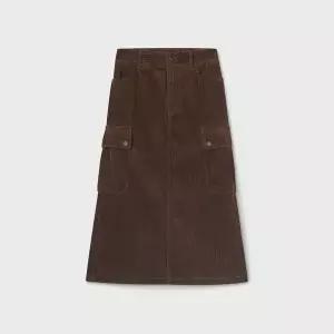 후아유 Corduroy Cargo Long Skirt WHWHF4954F
