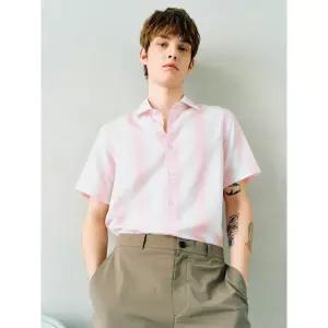 [로가디스] 레이온 혼방 옴브레 스트라이프 반팔 셔츠  마젠타 (RY5465C96W)