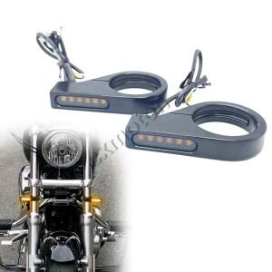 39mm-41mm 포크 튜브 클램프 표시기 바이크 오토바이 LED 회전 신호등 할리  호환 용 앰버 화이트 깜박이