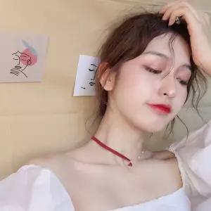 절반 체인 절반 가죽 여자 초커목걸이 PM1000-2