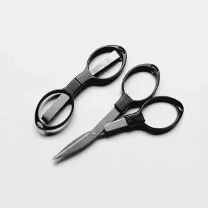휴대용 안전 낚시 다꾸 재단 사무용 소형 미니 DIY 접이식 가위 블랙