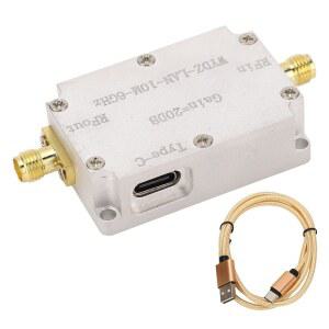 SMA 커넥터 DC5V 전원이 공급되는 FM 라디오 신호 부스터용 LNA RF 증폭기 10M-6GHz 20dB 게인 고평탄도 저잡음 증폭기