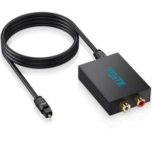 디지털 오디오 광케이블을 갖춘 YGiTK 192kHz DAC 디지털-아날로그 오디오 변환기, HDTV, DVD, 블루레이 플레이어 및 게임 콘솔을 위한 SPDIF Toslink 광-RCA 변환기