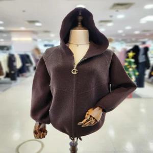 [멜로디가든]멜로디가든 여성 후드 큐빅 집업 간팔 가디건 M25WBJ103