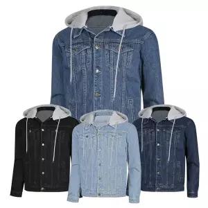 [파파브로]남성 다양한 코디 후드 탈부착 오버핏 청자켓 IC-JKA-HJE
