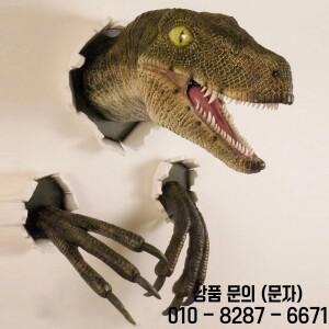 벨로키랍토르 벽 장식 휴일 파티 공룡 조각상 공예 3D 고정물 개