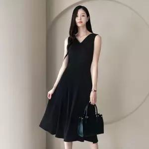 시크라인 (~XXL까지) 매니얼 민소매 롱 플레어 원피스 여름 격식룩 하객룩 오피스룩 데이트 모임 미시 빅사