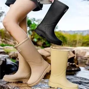 패션 부츠 클래식 데일리 비오는날 여성 미들 부츠 여름 신발 장화 비부츠 캐주얼 위장화 미끄럼 장마철