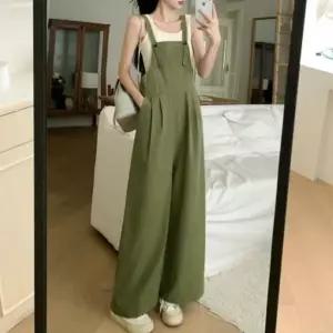 [하프클럽/]점프수트 멜빵 바지 와이드 팬츠 레이어드 여성용