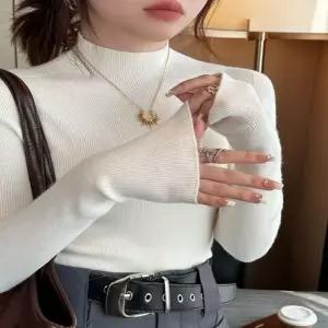 여자 6컬러 스판티셔츠 하프터틀넥 반목 이너 티셔츠
