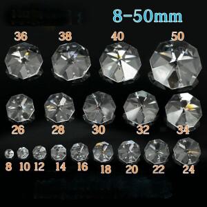 Camal 8-34mm 투명 크리스탈 팔각형 루즈 비즈 2 구멍 샹들리에 램프 부품 갈 랜드 스트랜드 웨딩 테이블