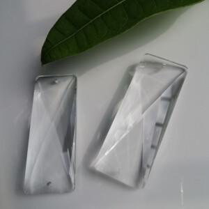 Camal 2pcs 2 구멍면 처리 된 직사각형 75mm 크리스탈 스페이서 펜던트 램프 프리즘 샹들리에 Suncatcher