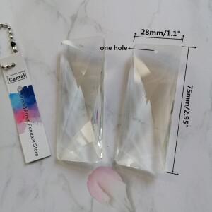 Camal-75mm 한 구멍 면 처리 된 직사각형 크리스탈 스페이서 펜던트 램프 프리즘 샹들리에 선캐쳐 조명 교