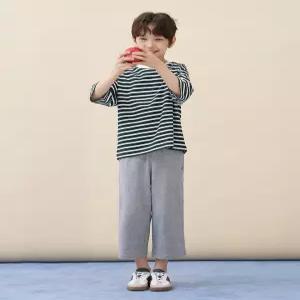 빈폴 키즈 BI6341U01M 아동 셔츠 유아 7부 스트라이프 상하세트 그린 6196200
