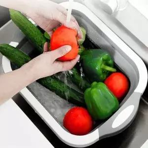 [하프클럽/셀러허브_아웃도어]캠핑설거지통 미니 도마 싱크볼 위아 접이 휴대용