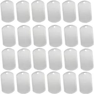 Orgimma 100PCS 개 태그 반짝이는 스테인리스 군사 사양 각인-공백 롤드 엣지 백킹 포견용