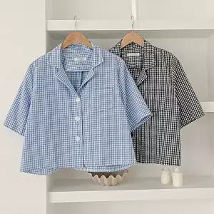[셀러허브 패션]빅사이즈크롭재킷 P617L506 썸머체크포켓루즈자켓 LT (37370203)