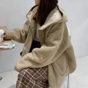 친절한탄씨 후리스 자켓 여성 뽀글이 양털 후드 점퍼 보아퍼 간절기 뽀글이후드 따뜻한자켓