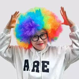 지금 필요한 착용 풍성한 뽀글이 비교불가 위생적인 안경 할머니가발 세트 JL매직 머리숱 가발 안경포함