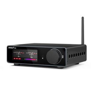 AIYIMA A80 블루투스 스테레오 앰프 DAC HiFi 홈 오디오 구성 요소 TPA3255PFFB 포함 2채널 고해상도 클래스 D POWER LOGIC PCUSB COA 옵트 입력 디지털 VU 미터 프리아웃 TRS 밸런스