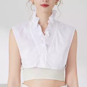 브이넥 러플 포인트 페이크카라 넥케이프 입는 가짜카라 레이어드 카라