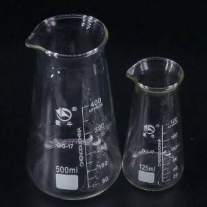 125ml Lab Boro GG17 유리 원추형 비커  3 코너 필립스호환 화학 제품 실험기구