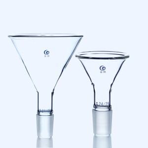 실험실 공급 장치용 투명 유리 원추형 피드 깔때기  표준 접지 입 포함  50mm ~ 1 개