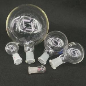 150ml 조인트 19 24 소켓 랩 유리 플라스크 둥근 바닥 단일 숏 목 도마그네틱