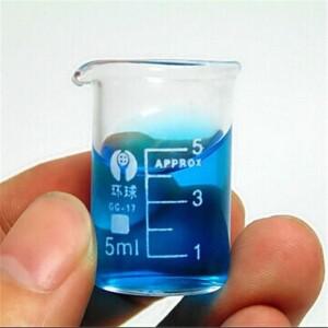 5Pcs 용량 5ml 낮은 형태의 비커 화학 실험실 붕규산 유리 투명 플라스크 주둥이로 두껍게