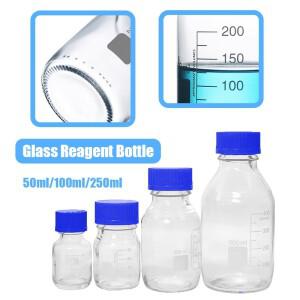 50ml/100ml/250ml 용량 내 화학성 견고한 내구성 스크류 캡 실험실 파란색 유리 시약