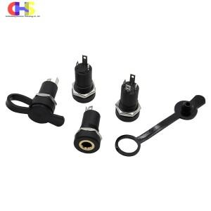 PJ-392A 3/4 핀 3.5mm 오디오 잭 소켓 극 스테레오 솔더 패널 마운트 너트가 있는 헤드폰 암 커넥터