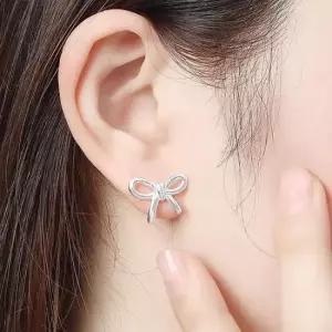 백금도금 귀걸이선물 리본 기프트박스 귀걸이