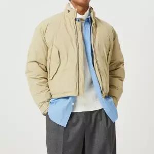 [컴젠] 남성 하이넥 크롭트 다운점퍼 BEIGE