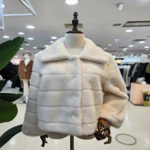 여성 인조밍크 단가라 무스탕점퍼자켓 M4WBJ111