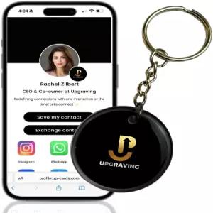 스마트 키체인 디지털 명함 - 지능형 탭으로 연락처 정보 공유 방수 NFC 태그 개인화된 프로필 소셜 미디어